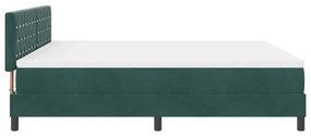 Boxspring Ágy Matrac &amp; LED Sötét Zöld 180x200 cm Bársonyos