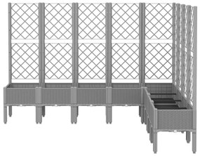 világosszürke PP rácsos kerti ültetőláda 200 x 160 x 142 cm
