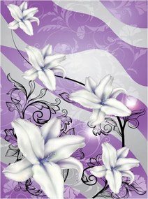 Fotótapéta Liliomok fehér és fekete vinil 184x254 Elegancia és stílus +ragasztó
