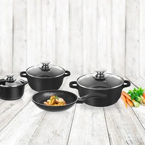 Grande 4 db-os edény szett 3 üvegfedővel - Orion