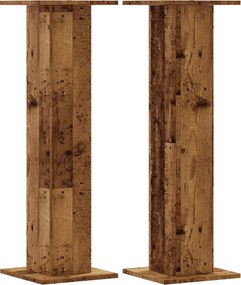 vidaXL 2 db antik fa színű szerelt fa hangszóróállvány 30 x 30 x 95 cm