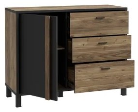 Fiókos komód OREN barna/fekete