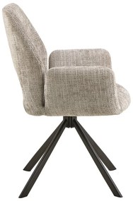 Világosszürke kárpitozott karfás étkezőfotel Graham – Actona