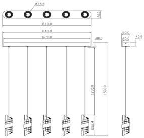 Lucide 13496/35/30 - LED Dimmelhető csillár zsinóron KLIGANDE 5xLED/7,8W/230V
