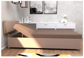 Kárpitozott heverő állítható fekvőrésszel és tárolóhellyel DALLAS 108x205 cm barna/sötétbarna