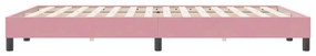 vidaXL rózsaszín bársony rugós ágy matrac nélkül 160x220 cm