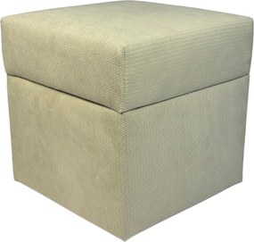 Négyzet alakú nyitható puff finom plüss, kivágásokkal Bézs