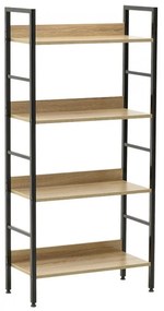 Intenso Home 4 szintes nyitott könyvespolc 60 x 126cm (Sonoma tölgy) | Univerzális tároló állvány fém lábakkal