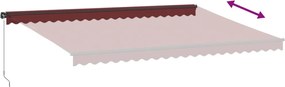 Burgundi vörös kézzel kihúzható napellenző 500 x 350 cm