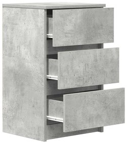 betonszürke éjjeliszekrény 3 fiókos 39x35x65 cm