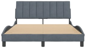 sötétszürke bársony ágykeret matrac nélkül Hanko 140x200 cm