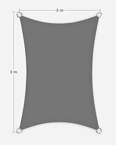 Napvitorla 2x3 m füstszürke