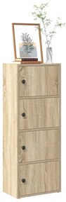 betonszürke szerelt fa könyvespolc 40x24x102 cm