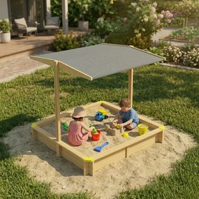 SANDY homokozó tetővel, lucfenyő, 120x120x120 cm Jurhan