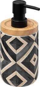 Szappanadagoló Kerámia Fekete Átm. 7,7 CM Hapache Etnikai Minta