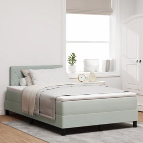 Box Spring Ágy Matraccal &amp; LED Szürke 120x190 cm Bársony