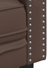 vidaXL 2 személyes barna műbőr Chesterfield kanapé
