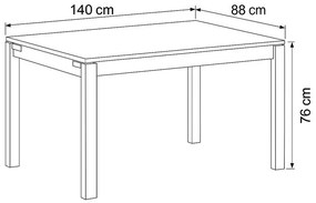 Étkezőasztal 140×88 cm, MDF, vad tölgy, HT-725 OAK