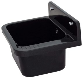 Mosogató Quality Universe, univerzális műanyag mosogató 50x34x31 cm + szifon, 1 kamrás, fekete, SKQ-KGK50-BK
