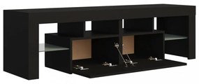 fekete TV-szekrény LED-világítással 140 x 36,5 x 40 cm
