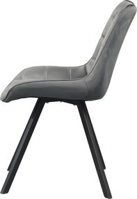 Étkezőszék, sötétszürke Velvet szövet/fekete, SAMIRA
