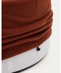 Terrakotta színű buklé puff Kaeli – Kave Home