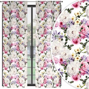 Kész Függönyök 2 Db Függöny Szett Pár 70X250 Alagút Függöny Minta 010