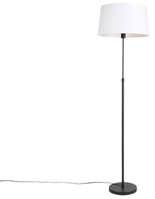 Állólámpa fekete fehér vászonbúrával, 45 cm állítható - Parte