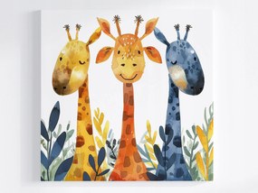Poszter Zsiráfok Szafari Akvarell Gyerek Dekoráció 40x40