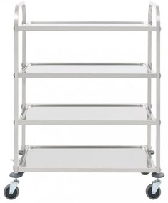 4 szintes rozsdamentes acél zsúrkocsi 107 x 55 x 125 cm