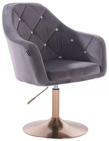 HR830 Grafit Modern Velúr Szék Arany lábbal