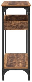 Konzolasztal polcokkal Régi fa 100 x 29 x 75 cm Faanyag
