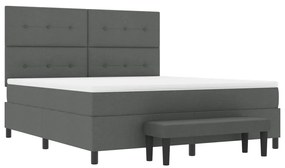 vidaXL Box Spring Ágy matraccal és paddal Sötétszürke 180x200 cm Szövet