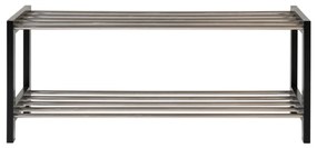 Padova cipőtartó fekete fa, 2 polc in steel 78x34 cm