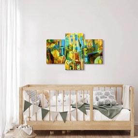 Kép - Építészet, kubista absztrakció (90x60 cm)