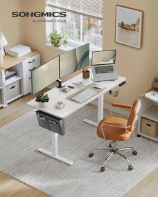 Elektromosan állítható magasságú íróasztal, 60 × 140 cm, felhő fehér színben