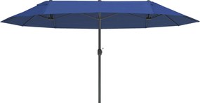 Outsunny Dupla Napernyő 455 x 265 cm, UV védelemmel ellátott napernyő kézi crankkal, erkélyre, strandra vagy kertbe, Kék | Aosom