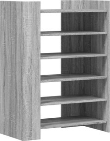 vidaXL szürke sonoma színű szerelt fa cipőszekrény 74,5 x 37,5 x 100cm