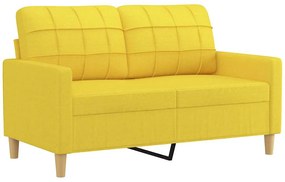 2 személyes világossárga szövet kanapé 120 cm