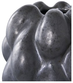 Váza, kerámia, fekete, 14x15x19 cm