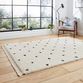 Boho Dots fehér-fekete szőnyeg, 120 x 170 cm - Think Rugs