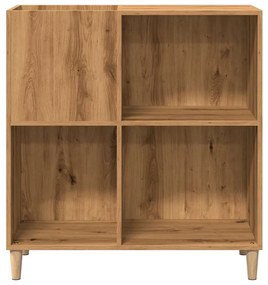 kézműves tölgy színű szerelt fa hanglemezszekrény 84,5x38x89 cm