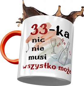 Narancssárga bögre Születésnapra 33 33. 33., fényképes nyomattal