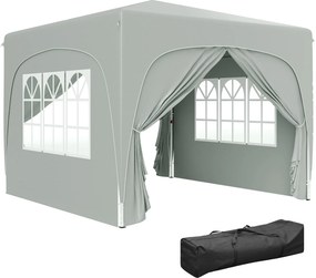 Outsunny 3x3m Pavilon, vízálló, stabil, téli időjárásnak ellenálló, összecsukható pop-up pavilon, UV Védelem 50+, összecsukható partijátor kertépítmén