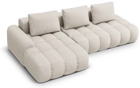 Bézs kinyitható-tárolóhelyes sarokkanapé (bal oldali-heverő résszel) Linz – Cosmopolitan Design