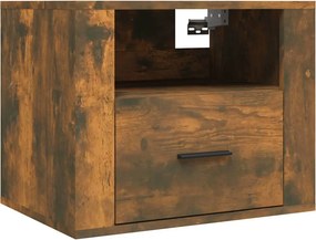 vidaXL füstös tölgy színű falra szerelhető éjjeliszekrény 50x36x40 cm