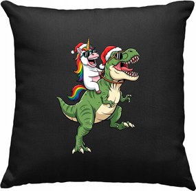 Karácsonyi unikornis párna Rexie fekete