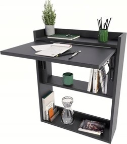 Fali íróasztal összecsukható fekete szekrény polc Per