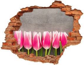 3d fali matrica lyuk a falban Rózsaszín tulipánok nd-c-102142486