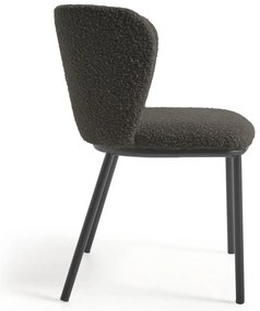 Fekete kárpitozott étkezőfotel Ciselia – Kave Home